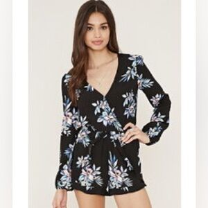 Forever 21 Navy Floral Romper